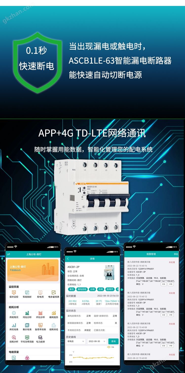 物聯網斷路器電參量監測智能微斷